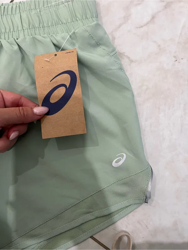NWT ASICS Sage Green Athletic Shorts Size Medium - Image 2