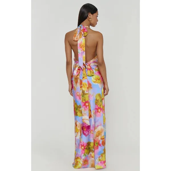 Show Me Your Mumu Chelsea Maxi Dress Brushed Blooms Abstract Print Size Small - Image 3