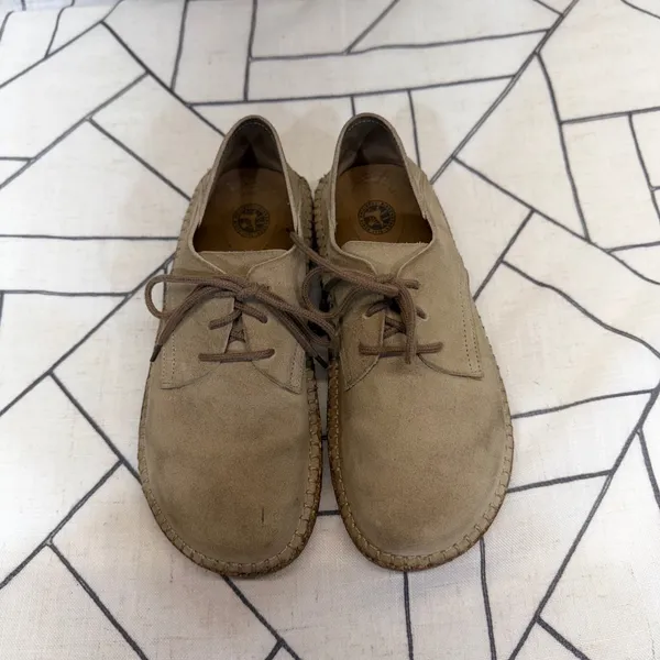 Birkenstock Gary Lace Up Shoes‎ 36 Tan Suede Cork Footbed Comfort Flats - Image 7