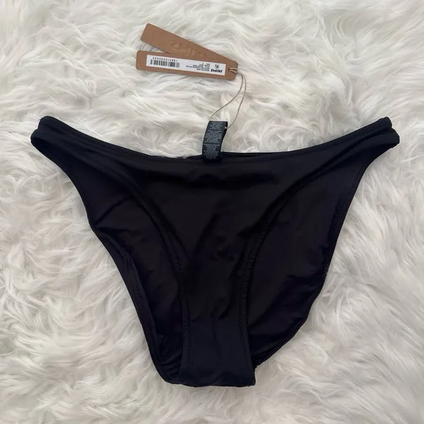 Skims Signature Swim Dipped Mid Coverage Bikini Bottom Onyx Size Small - Image 4
