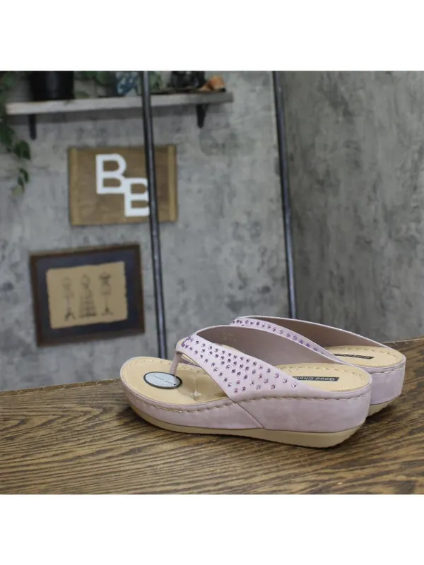 NWT G.C. Shoes Womens Tiana Embellished Comfort Wedge Sandals Tiana Purple 7.5M - Image 7