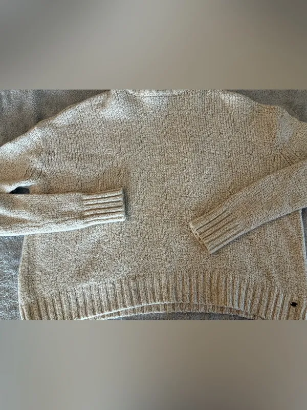 Cozy Mock Neck Women's American Eagle Sweater in Light Beige Size X-Small - Image 4