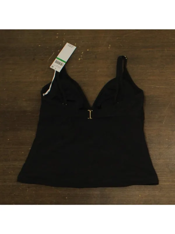 NWT Cece Womens La Vie a La Mer Plunge Neck Tankini Top Swim 25CC15319T Black L - Image 2