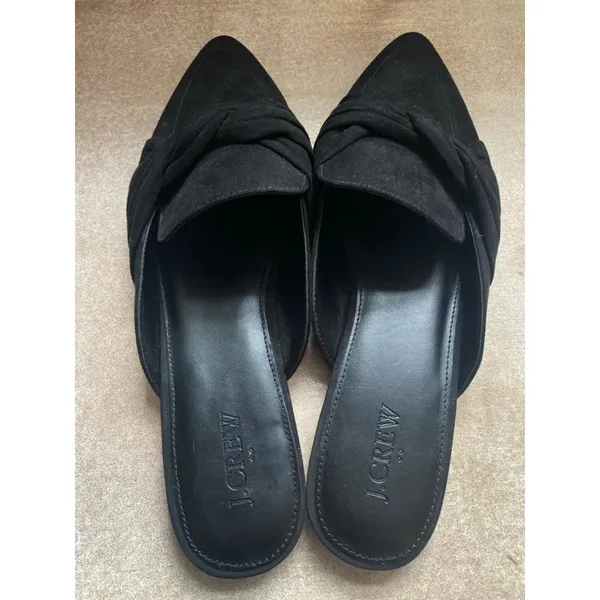 J.Crew Pointed Toe Slip-On Loafers Black Suede Knotted 9 Preppy Yacht‎ City Luxe - Image 3