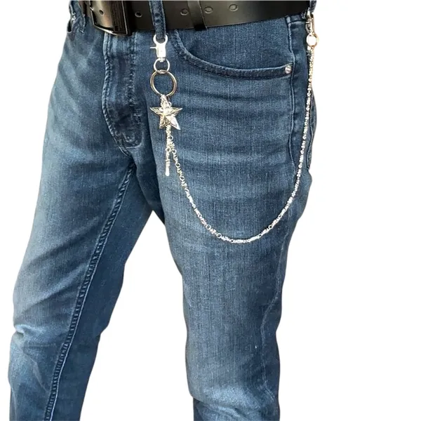 Pentagram Star Cross Pants Chain for Men Women,Jeans Chain,Keys Chain,Biker Wallet Chain,Streetwear Punk Hip Hop Unisex Style - Image 6