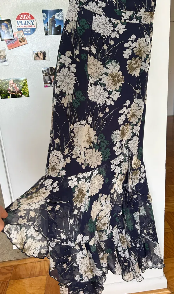 Two Sisters Navy Floral Maxi Dress - Image 6