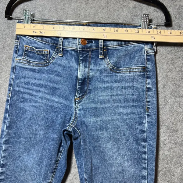 Gap Denim Favorite Jegging‎ Medium Wash Skinny Jeans Raw Hem Size 28 Regular - Image 2