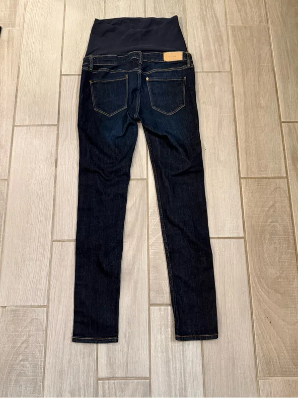 Old Navy Dark Blue Maternity Over-Belly Jeggings - Image 5
