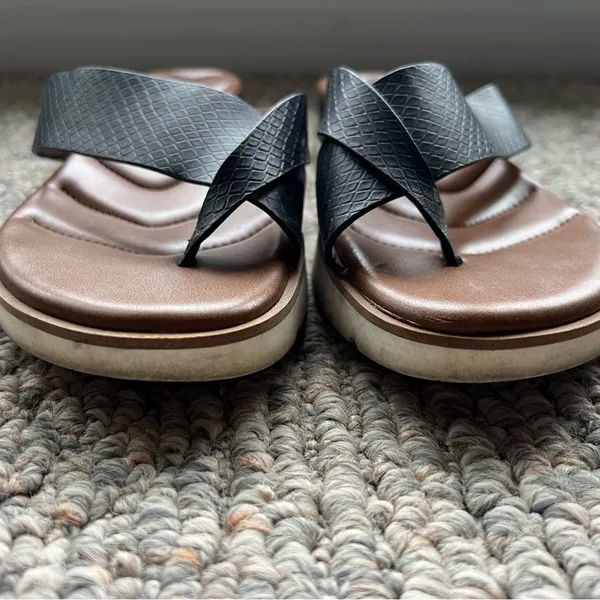 Franco Sarto Darius Black and Brown Women's Sandals - Image 6