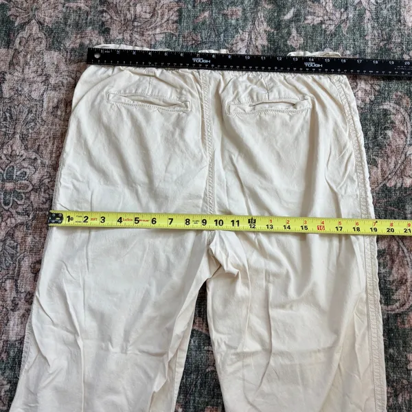 Sonoma Pants M Cream Elastic Waist Cotton Casual Minimalist - Image 6