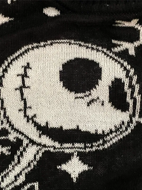 Disney Nightmare Before Christmas Jack Sally Sweater Unisex Medium Black Knit - Image 14