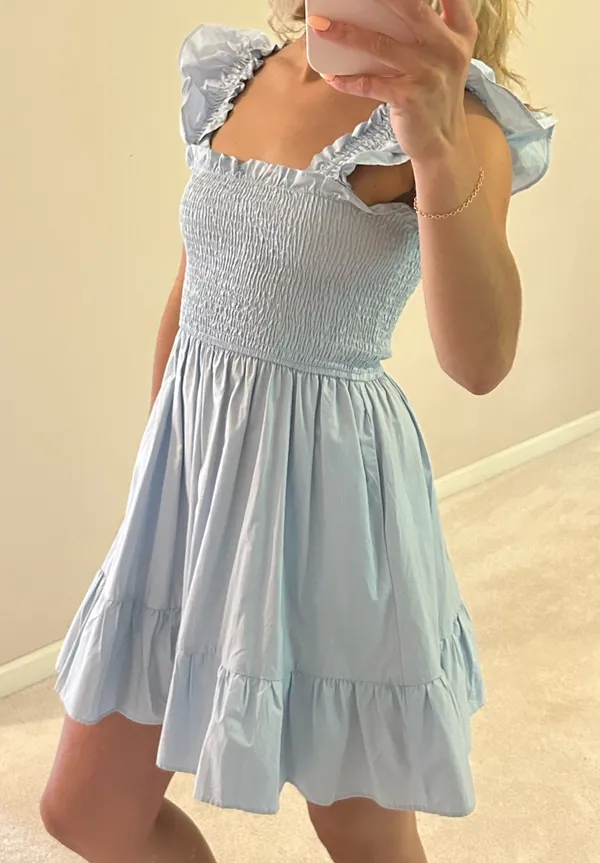 Francesca's Blue Ruffle Dress - Image 2