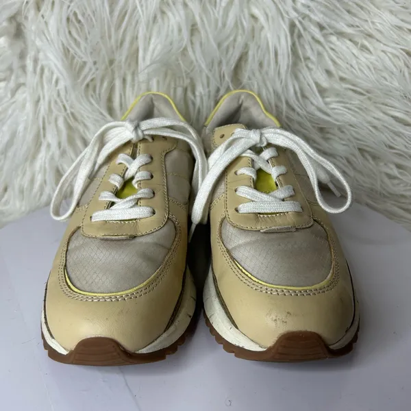 Madewell MWL Sneaker Shoes Women Beige Leather Lace Up Casual Athletic size 5.5. - Image 2