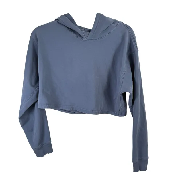 Lululemon All Yours Cropped Hoodie Ink Blue Relaxed‎ Casual Travel Womens 8 - Image 2