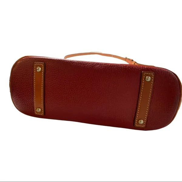 Dooney & Bourke Medium Red Leather Domed Satchel Bag Purse Shoulder Top Handle - Image 3