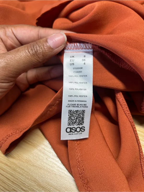 ASOS Twist & Drape Midi Dress in Rust Orange - Image 9