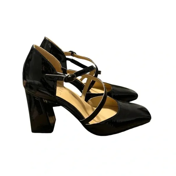 🖤 Naturalizer Leesha Patent Strappy Block Heel Pumps 5.5 ✨‎ - Image 5