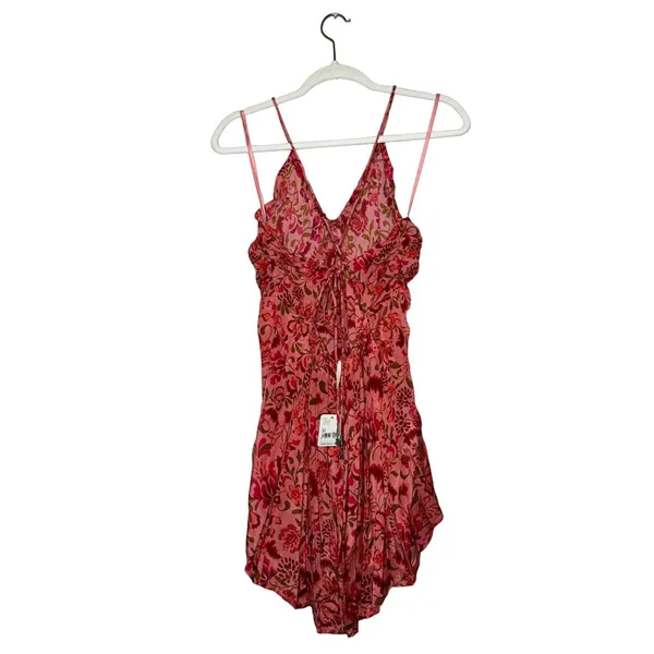 Free People Pixie Printed Tunic in Light Combo Pink Red Size Medium Sz M New - Image 6