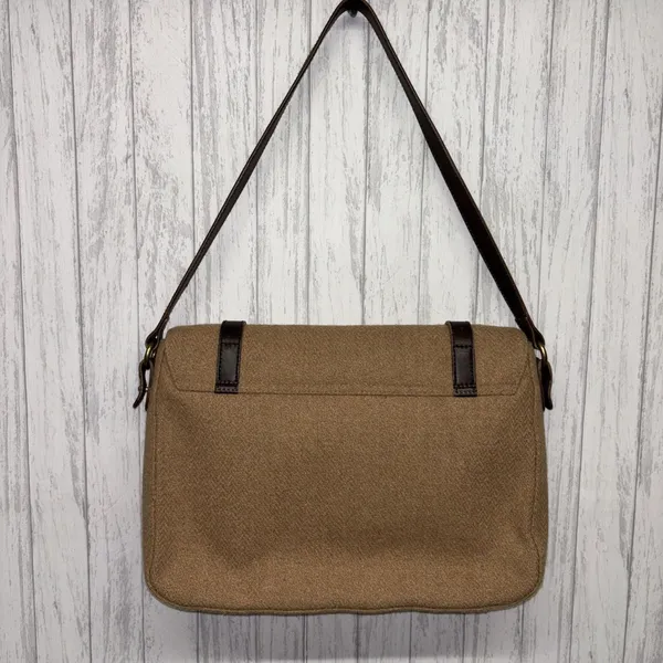 Womens Lauren By Ralph Lauren Vintage Leather Wool Messenger Bag - Image 4