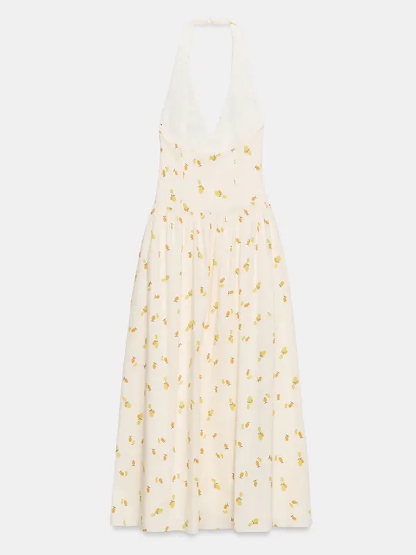 Nwt Zara Fruit Print Poplin Halter Midi Dress Size Xs - Image 6