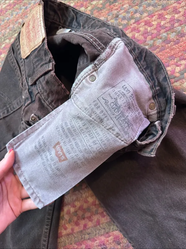 Vtg 550 Levis Dark Brown Denim Jeans - Image 4