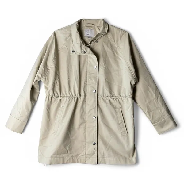 A New‎ Day Women's Tan Utility Anorak Jacket Snap Front Cinched Waist Size L NEW - Image 2
