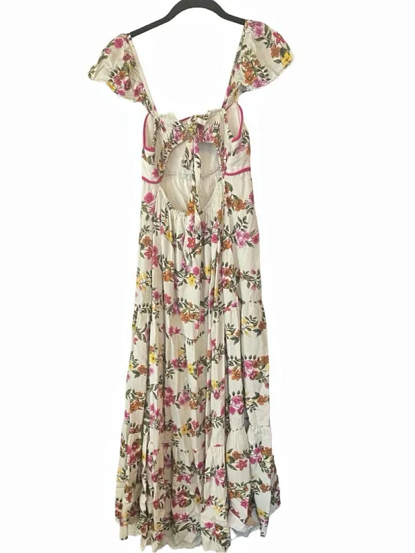 Saylor Ayame Floral Flutter Sleeve Tiered Maxi Dress Small - Image 5