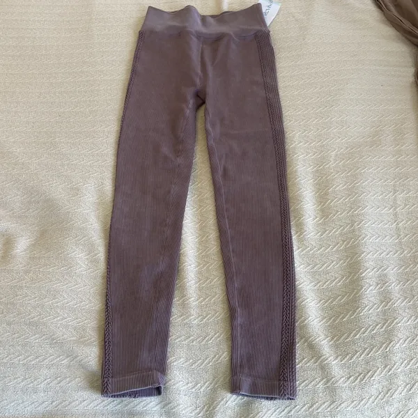 Altar'd State NWT S Revival brown ribbed leggings - Image 5