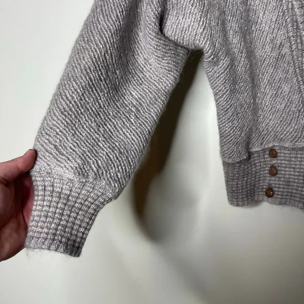 Bogner mohair wool blend crop cardigan puff sleeve 38 US 6 - Image 4