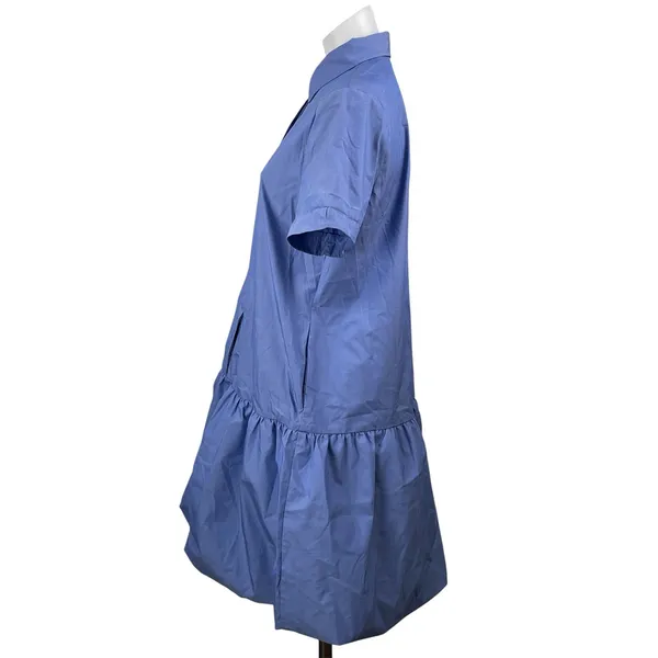 Tuckernuck Martine Bubble Sail Blue Short Sleeves Button Down Mini Shirt Dress M - Image 2