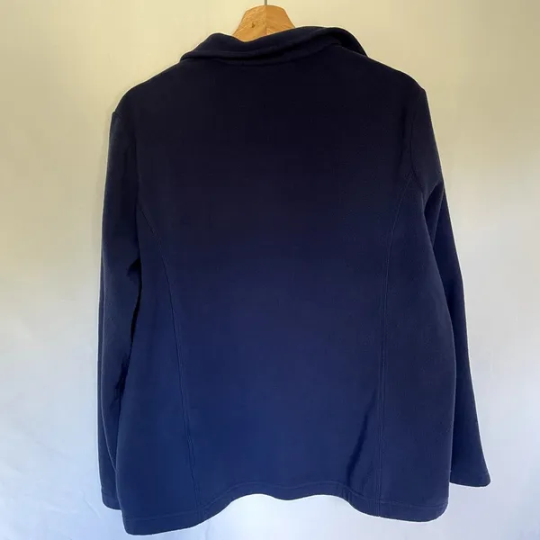 Lands' End‎ blue fleece sweater pullover quarter zip women's size XL comfortable - Image 7