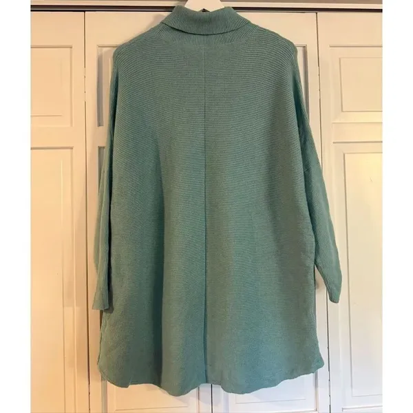 Amazon mint green ribbed cowl neck oversized tunic sweater small - Image 5