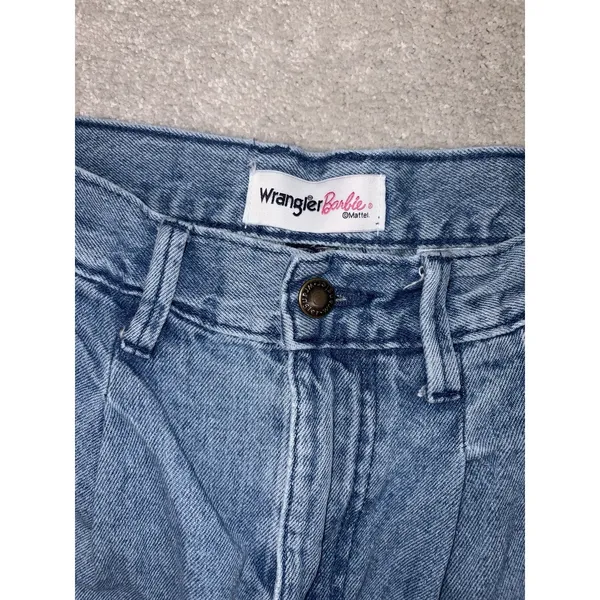 Wrangler Barbie Straight Leg Jeans Womens‎ 3 High Rise Denim Workwear Pleated - Image 3