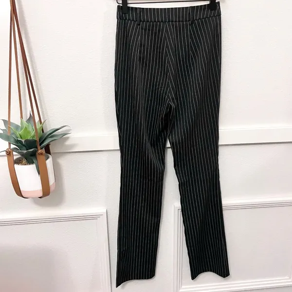 NWT VRG GRL V400302-8 Black Pinstripe Pants Size 8 Mob Wife Retro - Image 5