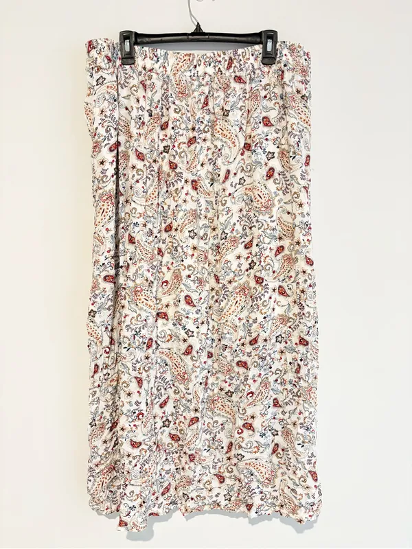 Moda floral Paisley Maxi Skirt cream size 2X - Image 2