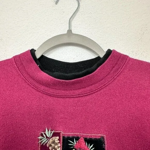 Vintage Cardinal Top Stitch Grannycore Cottagecore Sweatshirt Women's Large - Image 3