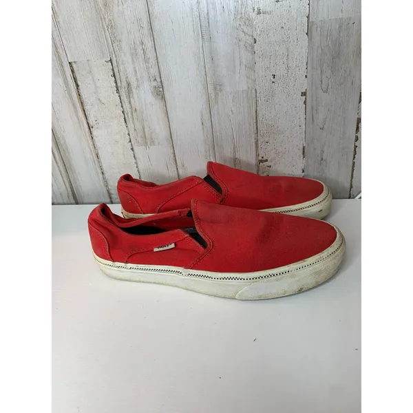 Vans Classic Slip-On Sneakers Womens Size 7 Racing Red Skate Casual Shoes - Image 5
