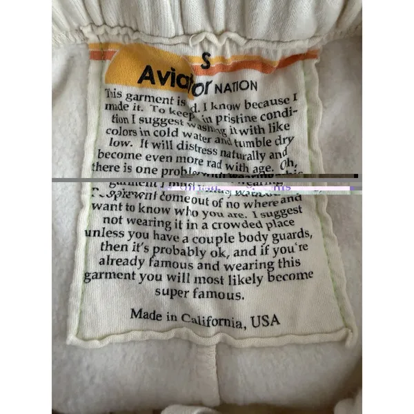 Aviator Nation x SoulCycle 4 Hearts Sweatpants Cream Women's Size Small - Image 15