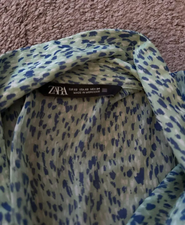 ZARA Blue/Teal leopard print dress - Image 3