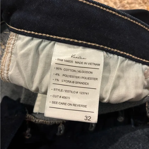KanCan Dark Blue Button Fly Distressed Skinny Jeans Size 32 - Image 5