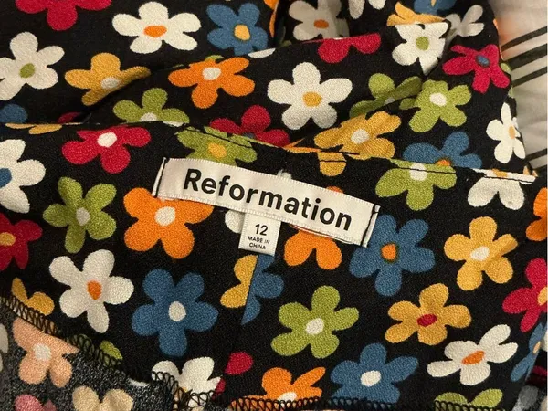 Reformation Floral Slip Dress | Multicolor Daisy Print | Spaghetti Strap - Image 5