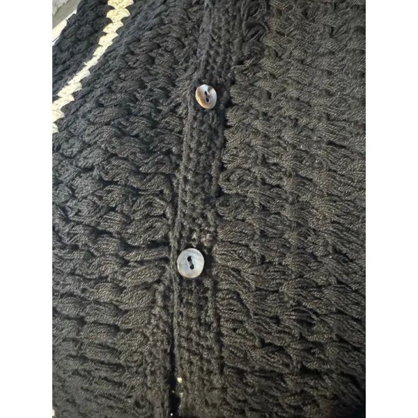 Anthropologie Black and White Crochet One Shoulder Poncho NWT Boho Grannycore - Image 8