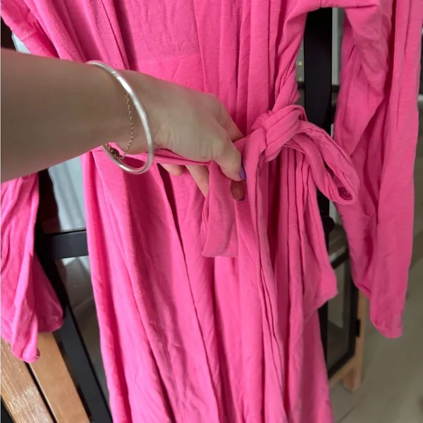 LAKE Pajamas dreamknit robe barbie pink modal - Image 4