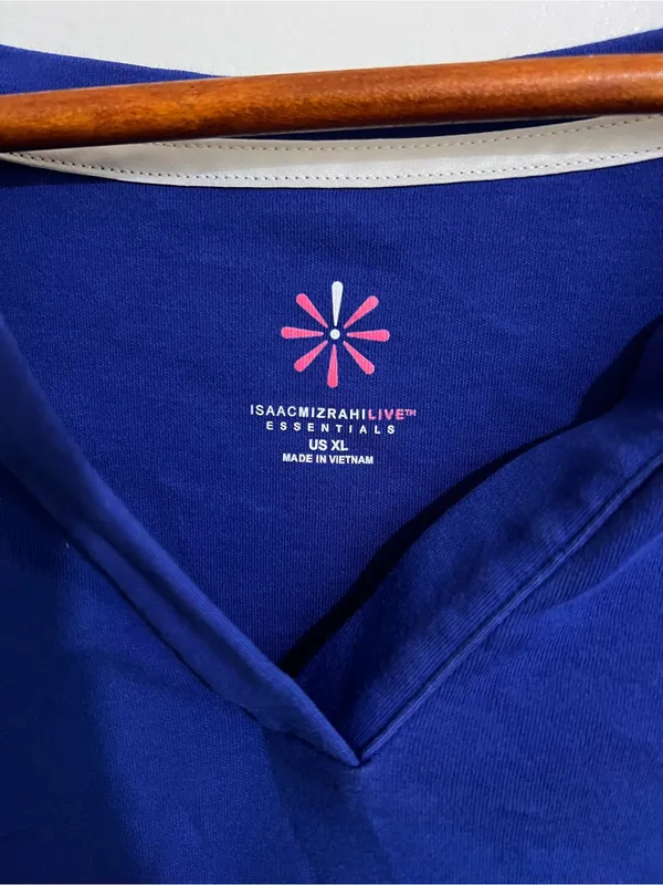 Isaac Mizrahi Live Women Top Plus Size 1X Essentials Pima Cotton Blue T-shirt - Image 3