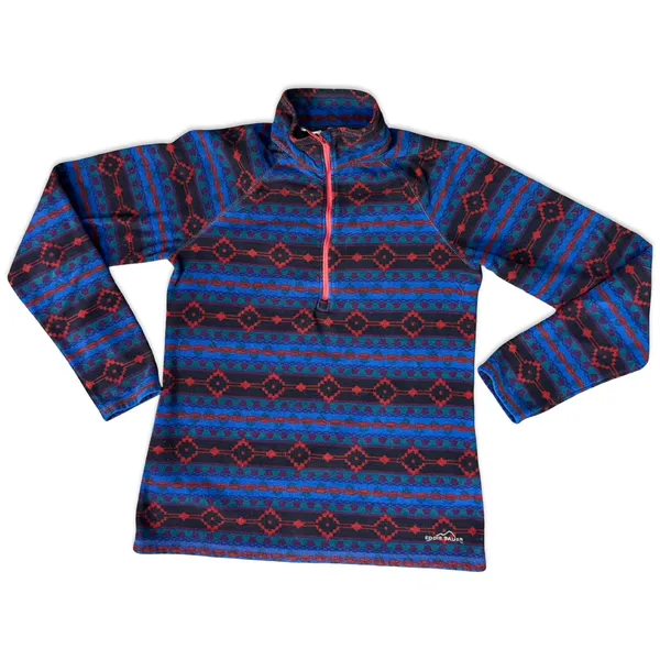 Eddie Bauer Blue Red Southwest Aztec 1/4 Zip Pullover Sweatshirt Fleece size M - Image 8
