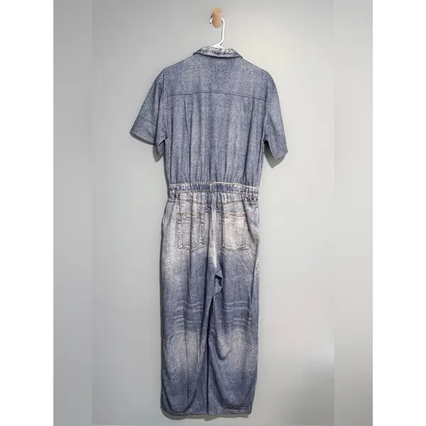 NWT Oddi Acid Washed Chambray Denim Jumpsuits Size Medium Casual - Image 12