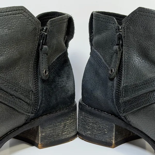 Timberland Womens Black Leather Suede Moto Ankle Boots Buckle Side Zip Biker 7.5 - Image 11