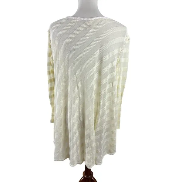 Free People We The Free Ivory Sheer Stripe Asymmetrical Tunic XS - Image 2