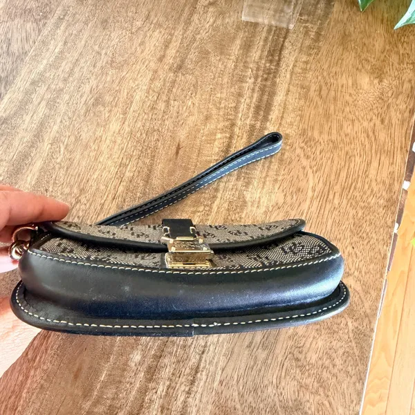 Dooney & Bourke Signature DB Wristlet Black Jacquard Y2K Logo Lock Clutch Preppy - Image 6