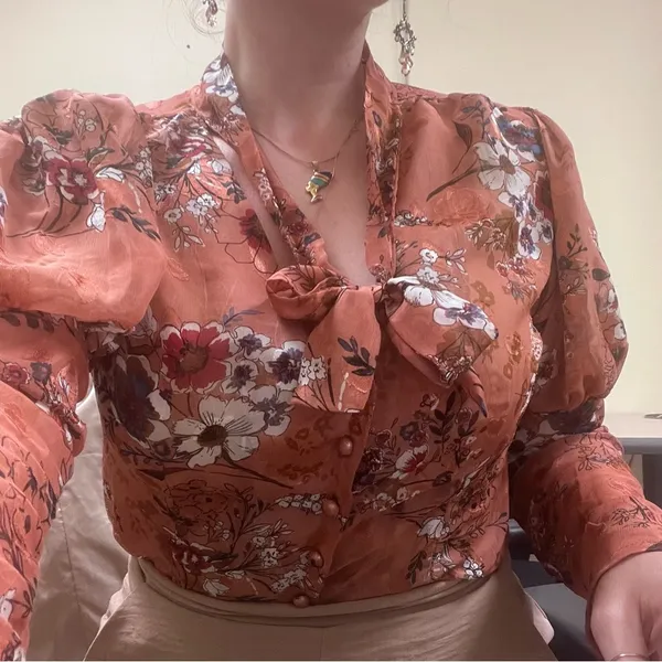 Nasty Gal floral tie blouse - Image 6
